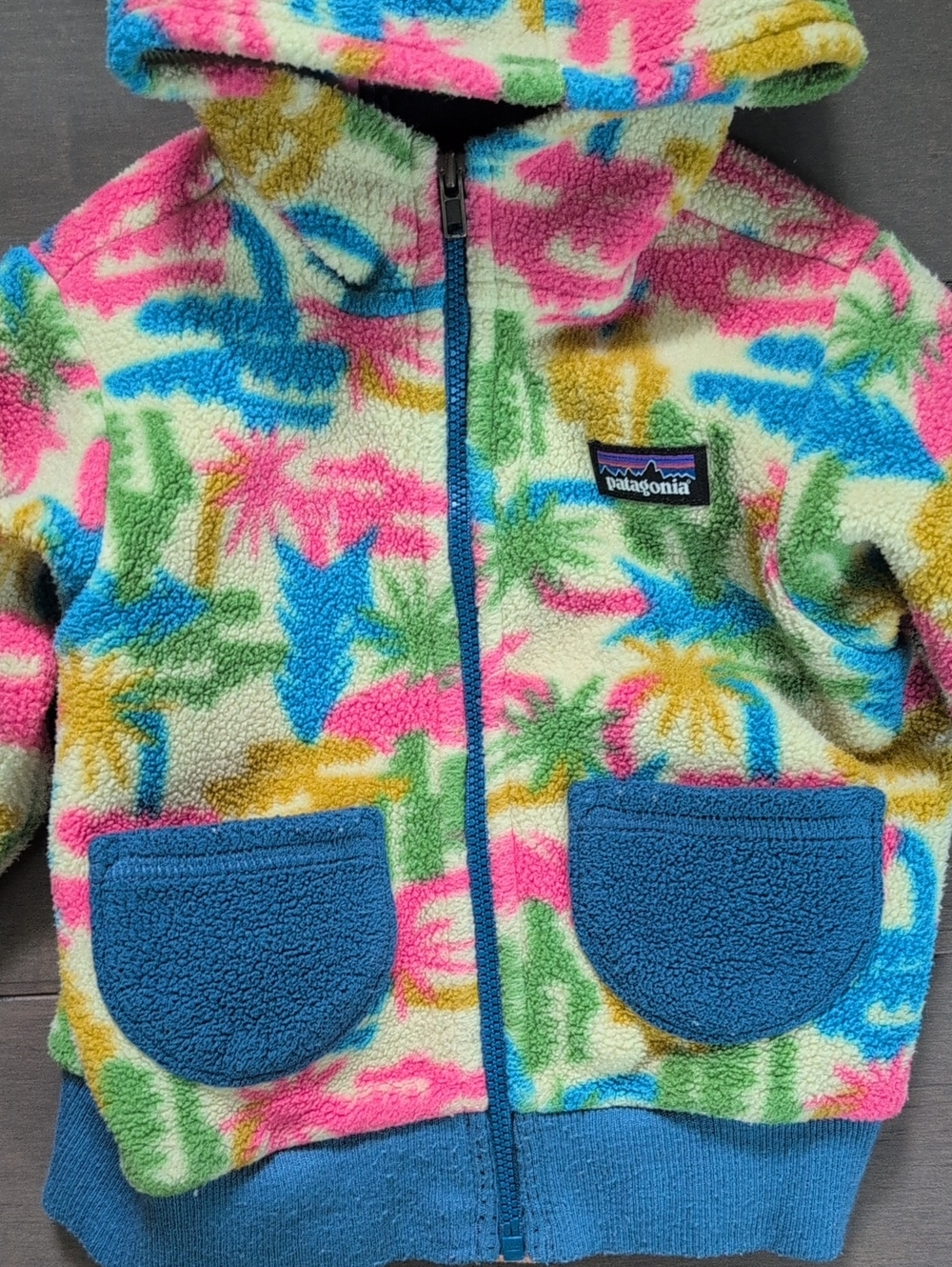 Patagonia 12-18 Month Hooded Fleece Zip - Picture 3 of 14